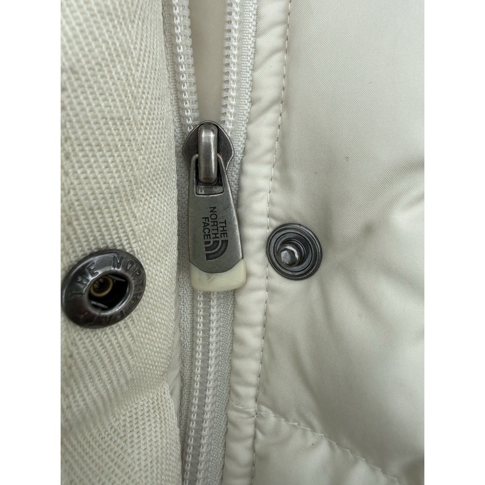 The North Face Women's Size M Ivory 600 Fill Goose Down Coat with Removable Hood - Picture 4 of 7
